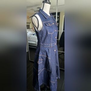 VENUS Dark Blue Denim Midi Dress